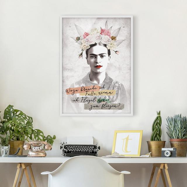 Quote by Frida Kahlo - Picture Frame Graphic Art Latitude Vive Size: 55cm H x 40cm W x 2cm D, Frame Option: White Framed on Productcaster.