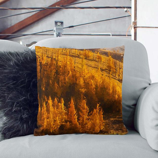 A Golden Forest Cushion with Filling East Urban Home Size: 40 x 40 cm, Backing Colour: Stone on Productcaster.