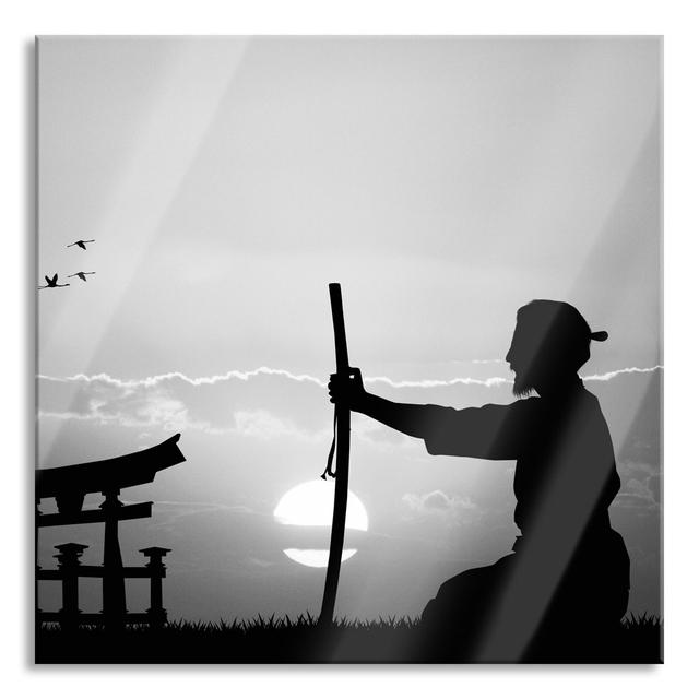 Samurai Master In Front Of The Horizon - No Frame Print on Glass Rosalind Wheeler Size: 70cm H x 70cm W x 0.4cm D on Productcaster.