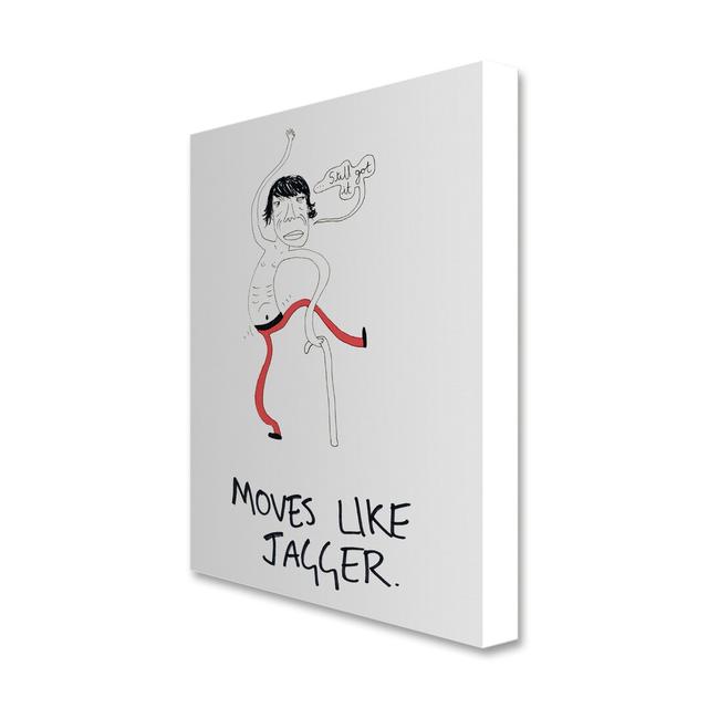 Doodles Moves Like Jagger Art Print Wrapped on Canvas East Urban Home Size: 80 cm H x 60 cm W x 5 cm D on Productcaster.