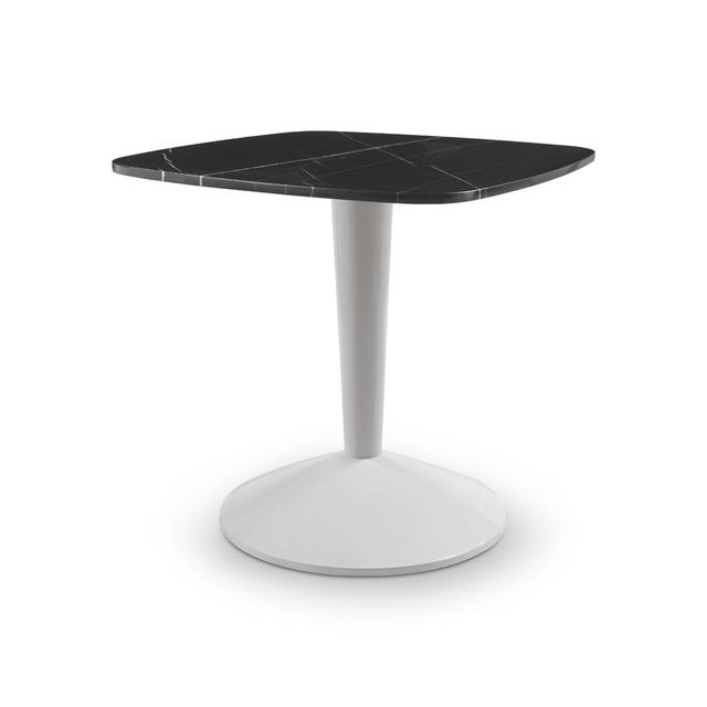 Small Square Dining Table Canora Grey Table Top Colour: Black, Table Base Colour: White on Productcaster.