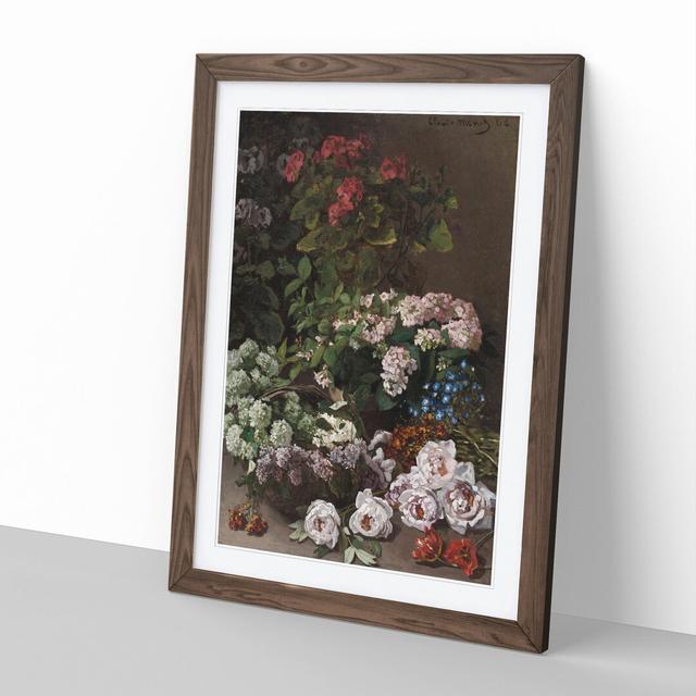 Spring Flowers by Claude Monet - Picture Frame Painting East Urban Home Frame Option: Walnut, Size: 36cm H x 27cm W x 2cm D on Productcaster.