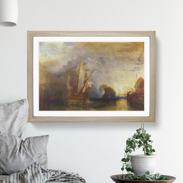 Ulysses Deriding Polyphemus by Joseph Mallord William Turner - Picture Frame Painting East Urban Home Frame Option: Oak Framed, Size: 36cm H x 48cm W on Productcaster.