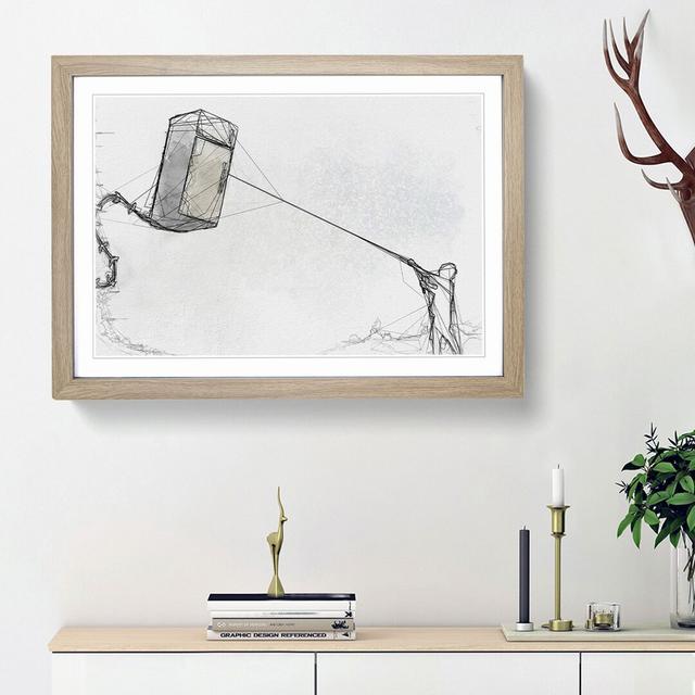 Fridge Kite by Banksy - Picture Frame Graphic Art Print East Urban Home Frame Option: Oak Framed, Size: 27cm H x 36cm W x 2cm D on Productcaster.