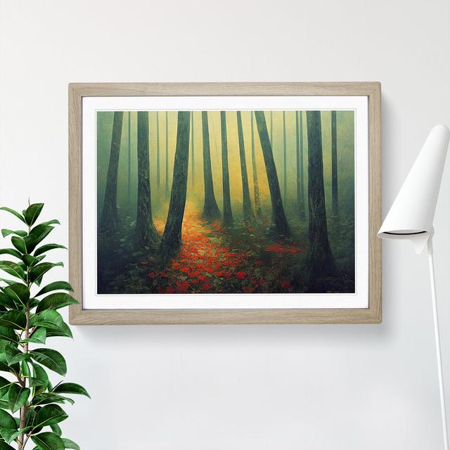 Pleasant Summer Forest - Single Picture Frame Print Alpen Home Size: 34cm H x 46cm W x 2cm D, Format: Oak Framed on Productcaster.