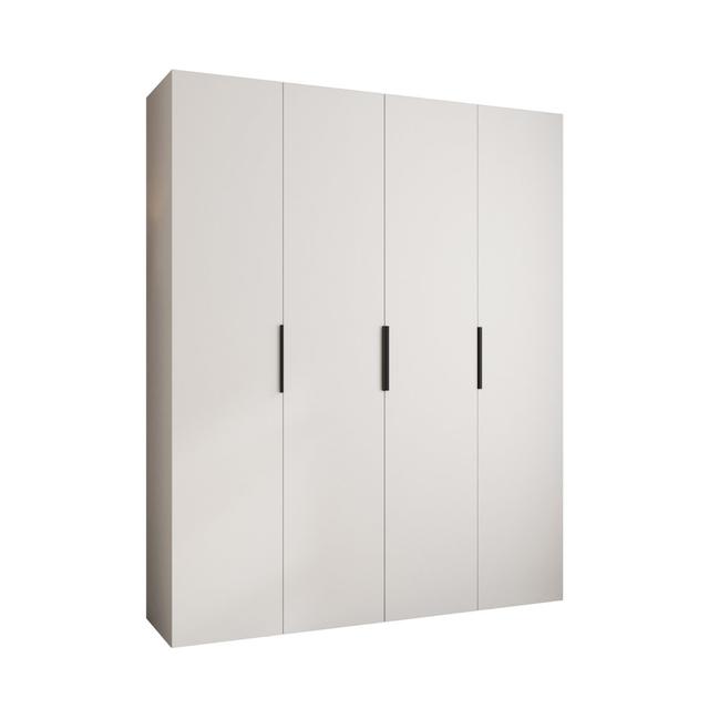 Drehtürenschrank Anquanette ModernMoments Ausführung: Weißer Korpus/ Schwarze Griffe, Größe: 245 cm H x 200 cm B x 40 cm T on Productcaster.