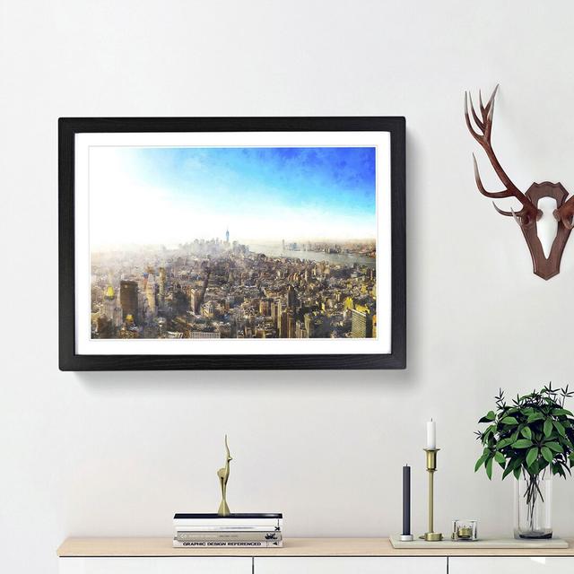 Manhattan New York - Picture Frame Graphic Art Print East Urban Home Frame Option: Black Framed, Size: 33cm H x 45cm W x 2cm D on Productcaster.