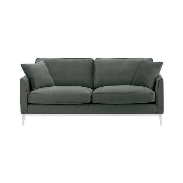 Jaaron Loveseat 17 Stories Upholstery Colour: Graphite, Leg Colour: Black, Size: 91cm H x 201cm W x 95cm D on Productcaster.