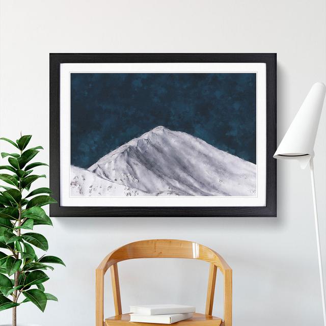 Snow Covered Mountain Ridge - Picture Frame Painting Print East Urban Home Frame Option: Black Framed, Size: 62cm H x 87cm W x 2cm D on Productcaster.