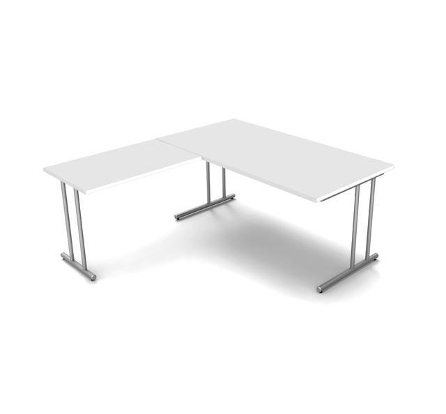 Folkestone L-Shape Desk Inbox Zero Top Colour: White, Size: 75cm H x 160cm W x 180cm D on Productcaster.