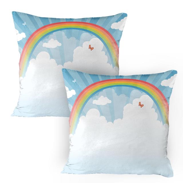 Colourful Rainbow Arc Microfiber / Polyester Sham (Set of 2) East Urban Home on Productcaster.