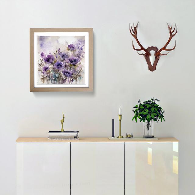 Lavender Flower Abstract Art No.1 - Print Marlow Home Co. Format: Oak on Productcaster.