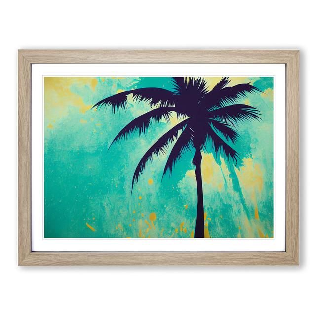 Palm Tree Splash Vol.1 Abstract - Picture Frame Graphic Art Bay Isle Home Size: 25cm H x 34cm W x 2cm D, Frame Colour: Oak on Productcaster.