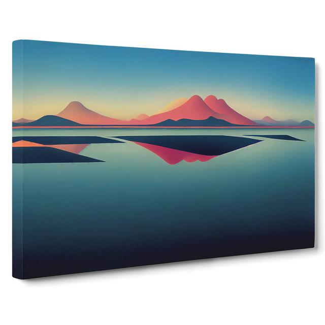 Modern Mountain Lake Art Vol.3 - Wrapped Canvas Painting Alpen Home Size: 50cm H x 76cm W x 3cm D on Productcaster.