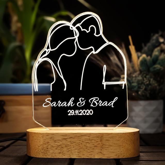 Minimal Design Valentine's Day Gift Personalized 3D Led Lamp zarify Customize: Yes on Productcaster.