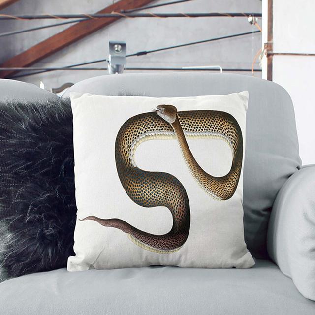 Blue-Spotted Snake Illustration Square Throw Cushion East Urban Home Size: 55cm H x 55cm W x 20cm D on Productcaster.