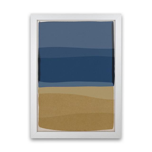 Modern Blue and Brown by Orara - Graphic Art Print on Paper 17 Stories Size: 84cm H x 59.4cm W x 3cm D, Format: White Framed on Productcaster.