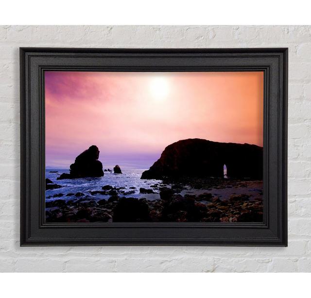 Pink Mist Ocean Skies Framed Print Wall Art House of Hampton Size: 21cm H x 29.7cm W x 8cm D, Format: Black Framed Paper on Productcaster.