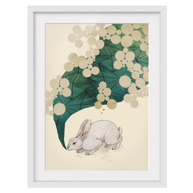 Illustration Bunny with Dots and Triangles - Picture Frame Graphic Art August Grove Size: 40cm H x 30cm W x 2cm D, Frame Option: White Framed on Productcaster.