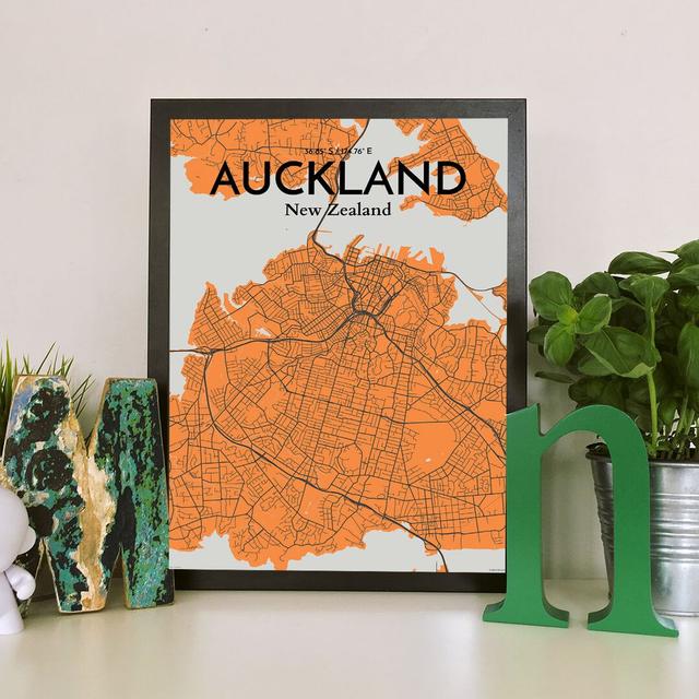 Auckland City Map - Unframed Graphic Art Print on Paper East Urban Home Size: 43cm H x 28cm W x 0.13cm D on Productcaster.