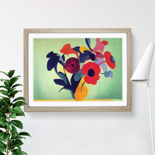 Unbeatable Modern Flowers - Picture Frame Graphic Art Marlow Home Co. Size: 25cm H x 34cm W x 2cm D, Frame Colour: Oak Framed on Productcaster.