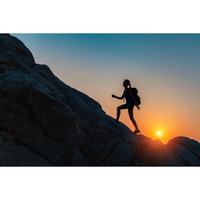 Hiker with Backpack by Mihtiander - Wrapped Canvas Photograph Alpen Home Size: 30cm H x 46cm W on Productcaster.