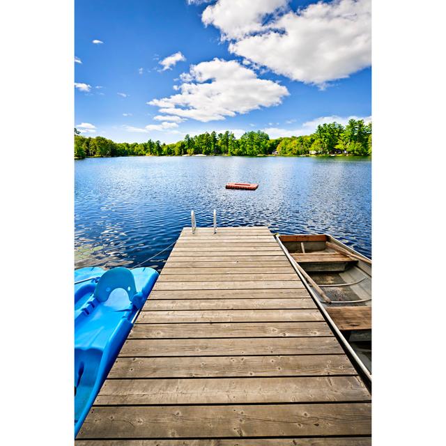 Dock On Lake - Wrapped Canvas Print Longshore Tides Size: 30cm H x 20cm W x 3.8cm D on Productcaster.