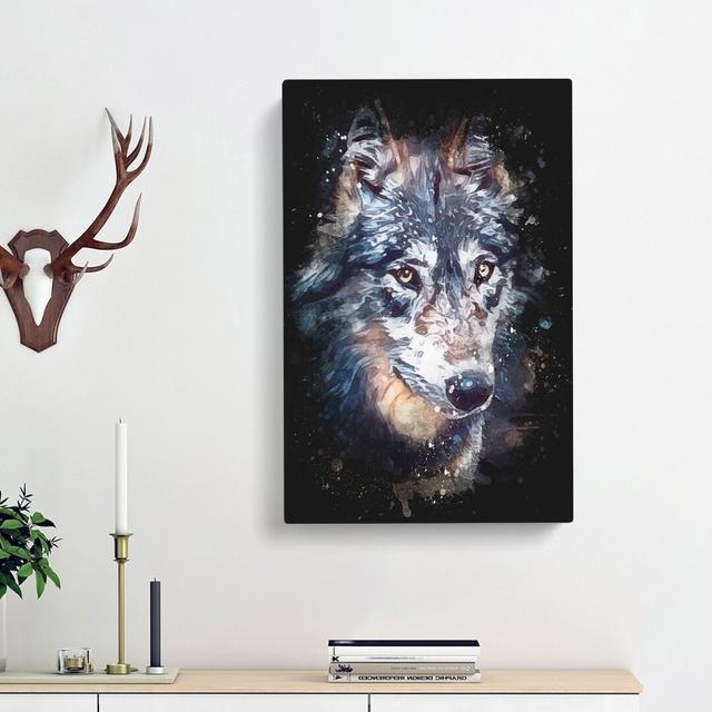 The Eyes Of A Wolf - Wrapped Canvas Painting East Urban Home Size: 91cm H x 60cm W x 4cm D on Productcaster.