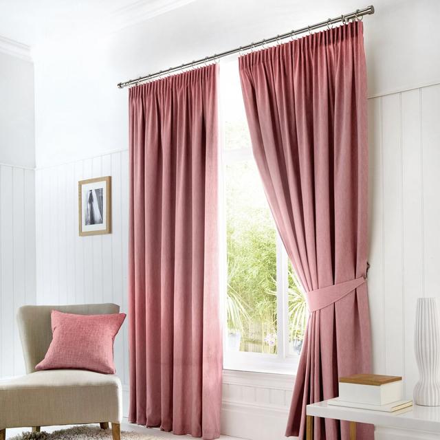 Room Darkening Thermal Curtains (Set of 2) Fusion Panel Size: Width 229 x Drop 229 cm, Colour: Blush on Productcaster.