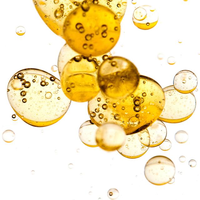 Gold Bubbles On White Background Ebern Designs Size: 122cm H x 122cm W x 3.8cm D on Productcaster.