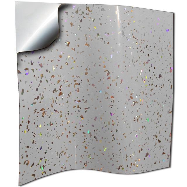 Brizleth 40x Glitter Tile Stickers 15 x 15cm kitchen tile stickers Holographic (Set of 20) 17 Stories Colour: Gloss Grey on Productcaster.