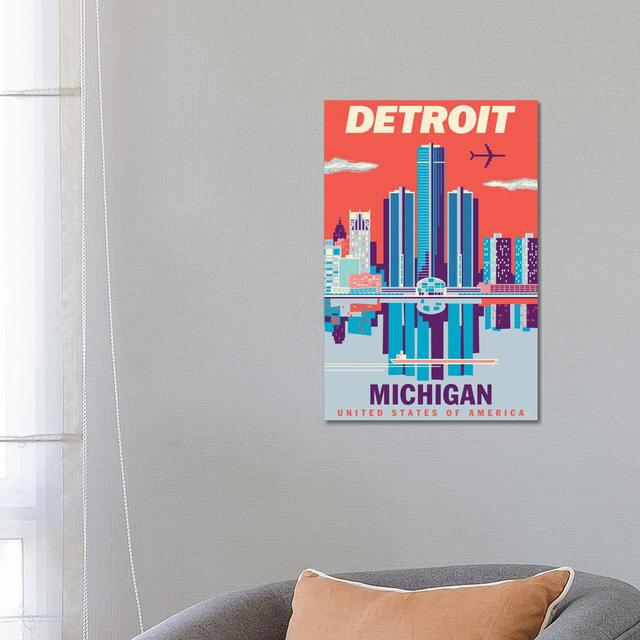 Detroit Travel Poster 2 Happy Larry Size: 66.04cm H x 45.72cm W x 3.81cm D on Productcaster.