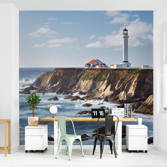 Point Arena Lighthouse, California 3.36m x 3.36m Textured Matt Peel & Stick Wall Mural East Urban Home on Productcaster.