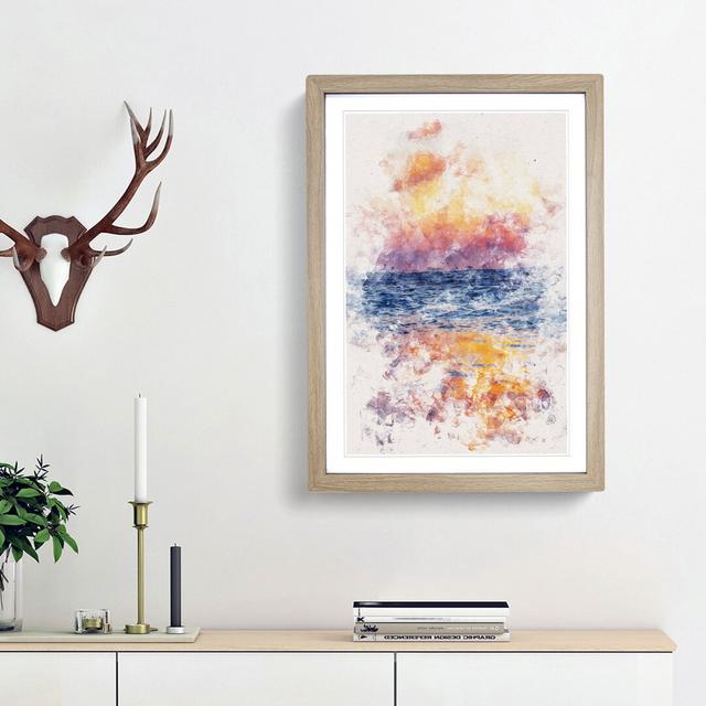 Sea Horizon - Picture Frame Graphic Art Print East Urban Home Frame Option: Oak Framed, Size: 45cm H x 33cm W x 2cm D on Productcaster.