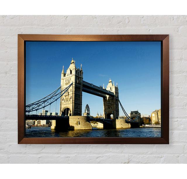 London Tower Bridge Blue Days - Single Picture Frame Art Prints Ebern Designs Size: 59.7cm H x 84.1cm W on Productcaster.