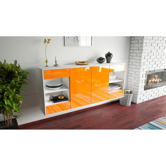 Thetford Sideboard Brayden Studio Colour (Body/Front): White Mat/Orange on Productcaster.