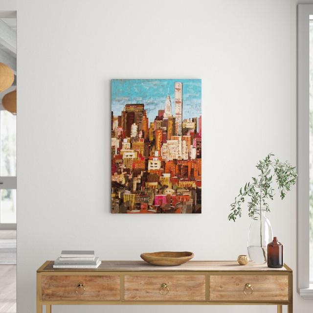 'Skyline New York City 1' Painting Print on Wrapped Canvas East Urban Home Size: 91cm H x 61cm W x 3.81cm D on Productcaster.