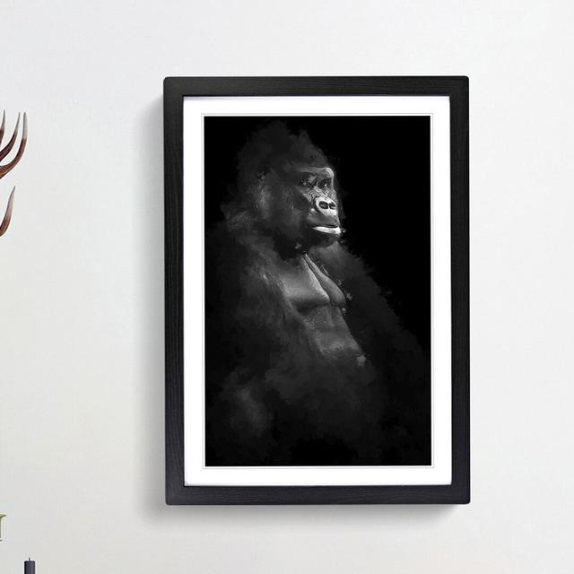 Silverback Gorilla Portrait in Abstract - Picture Frame Graphic Art Print East Urban Home Format: Black, Size: 76cm H x 50cm W x 2cm D on Productcaster.