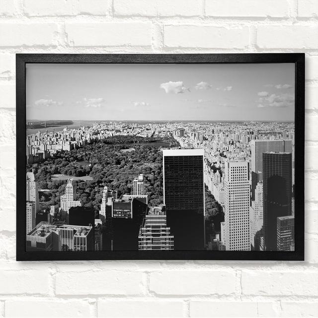 Central Park New York Black And White - Closed Corner Frame Art Prints on Wood Latitude Run Size: 21cm H x 29.7cm W on Productcaster.