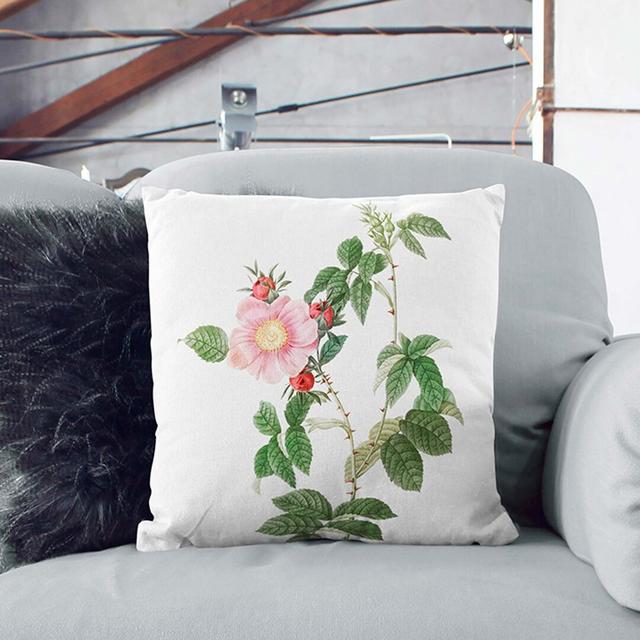 Dog Rose In Pink Square Throw Cushion East Urban Home Size: 55cm H x 55cm W x 20cm D, Backing Colour: Stone on Productcaster.