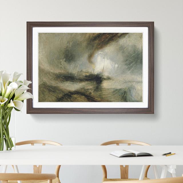 Snow Storm by Joseph Mallord William Turner - Picture Frame Painting East Urban Home Size: 36cm H x 48cm W x 2cm D, Frame Option: Walnut Framed on Productcaster.