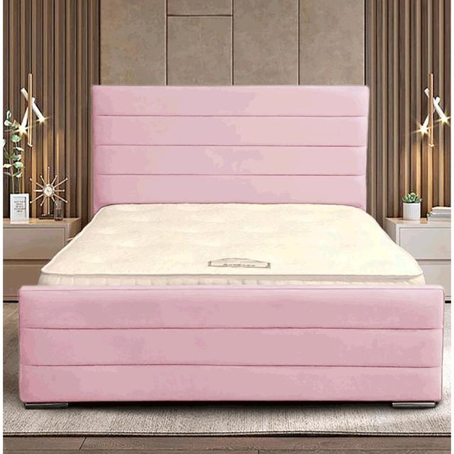 Boggs Upholstered Bed Frame Fairmont Park Colour: Pink, Size: Single (3') on Productcaster.