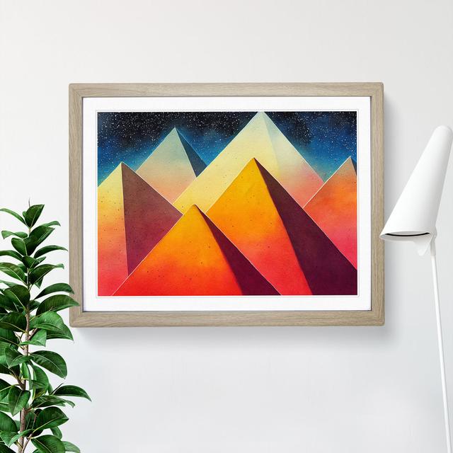 Pyramids in Colour Vol.1 Abstract - Picture Frame Graphic Art 17 Stories Frame Colour: Oak Framed, Size: 46cm H x 64cm W x 2cm D on Productcaster.