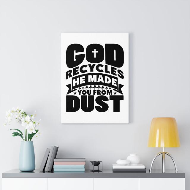 God Recycles - Wrapped Canvas Typography Blue Elephant Size: 61cm H x 46cm W on Productcaster.