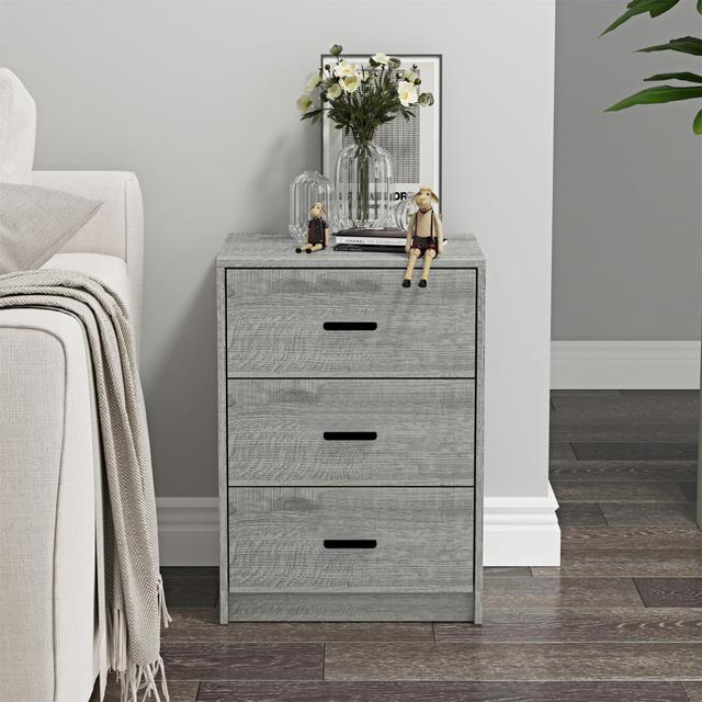 3 Drawer Wooden Bedroom Bedside Cabinet Latitude Run on Productcaster.