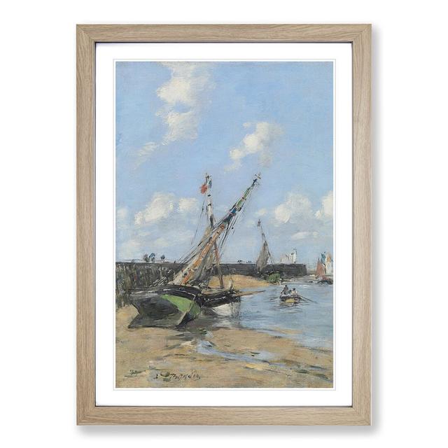 Maree Jetty by Eugene Boudin - Picture Frame Painting East Urban Home Frame Option: Oak Framed, Size: 48cm H x 36cm W x 2cm D on Productcaster.