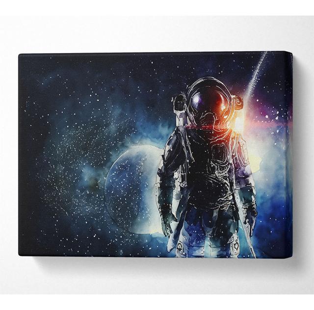 Stunning Astronaut Amongst The Stars Canvas Watercolour Latitude Run Size: 50.8cm H x 81.3cm W x 10cm D on Productcaster.