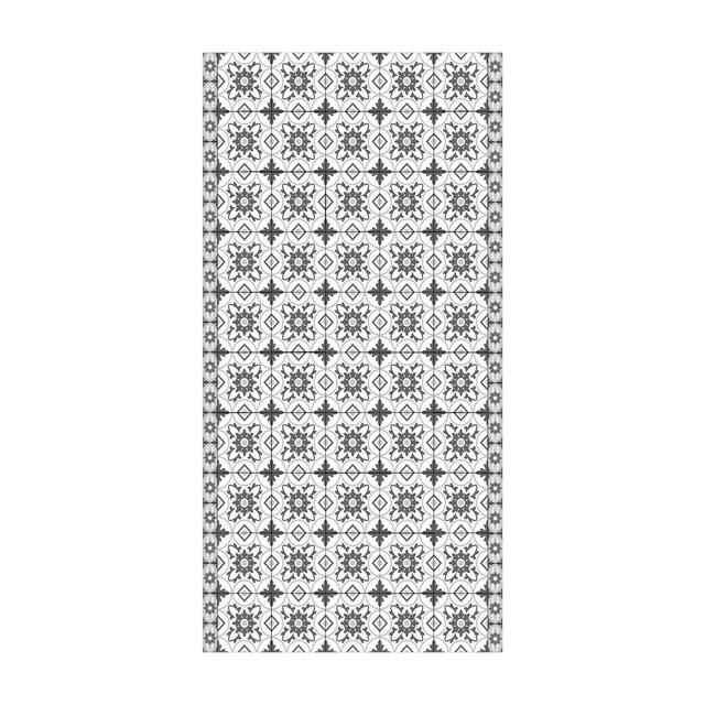 Gurasees Geometric Black/Grey Indoor / Outdoor Area Rug East Urban Home Rug Size: Rectangle 140 x 280cm on Productcaster.