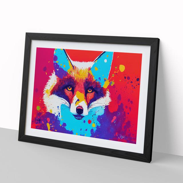 Fox Splatter Vol.4 Abstract - Picture Frame Graphic Art Alpen Home Size: 25cm H x 34cm W x 2cm D, Frame Colour: Black on Productcaster.