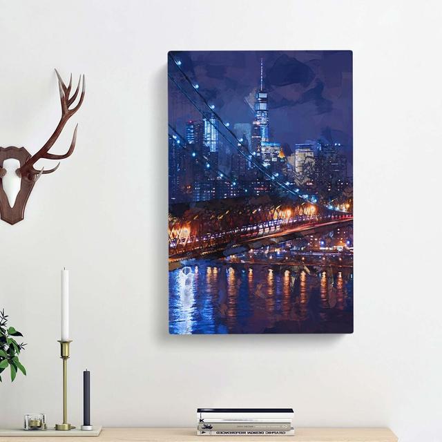 View of New York City in Abstract - Wrapped Canvas Graphic Art Print East Urban Home Size: 76cm H x 50cm W x 3cm D on Productcaster.